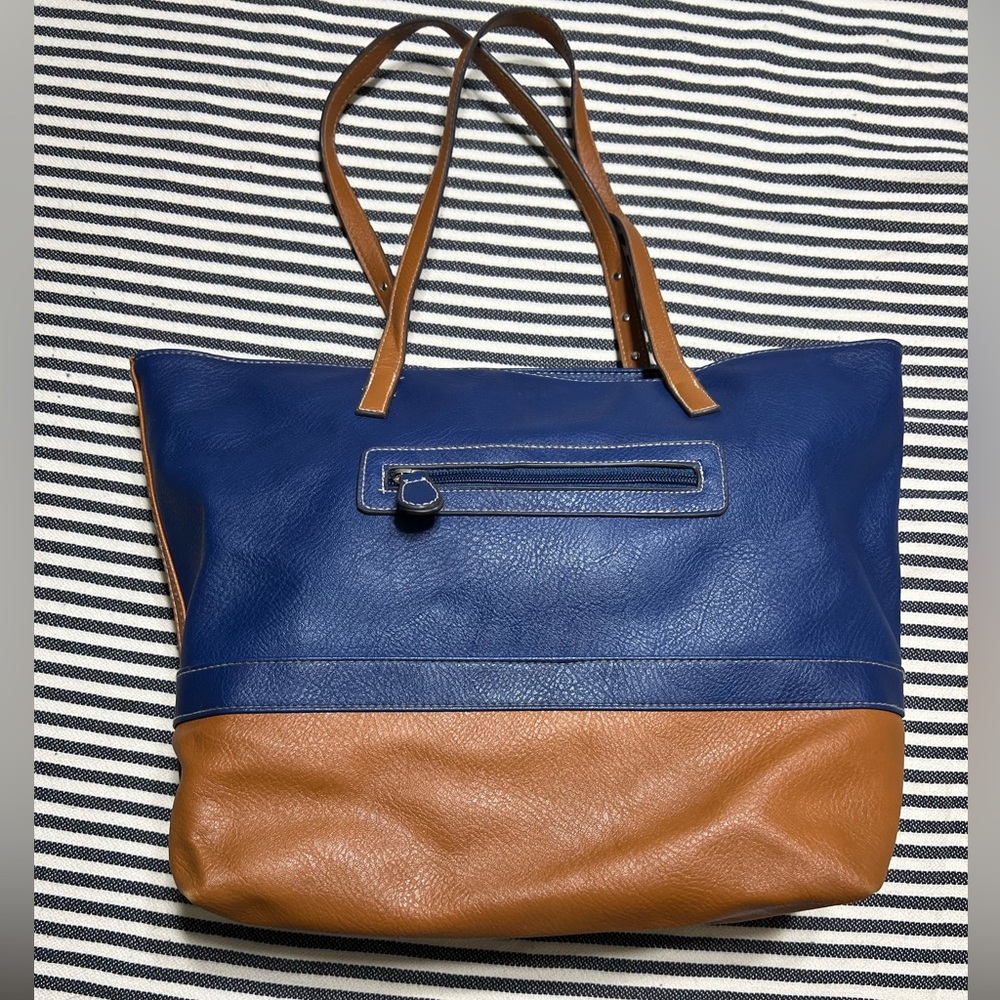 Ellen Tracy color block tote bag